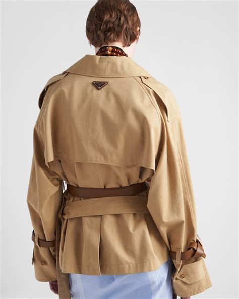 prada tan cotton twill jacket|Honey Cotton Twill Trench Jacket .